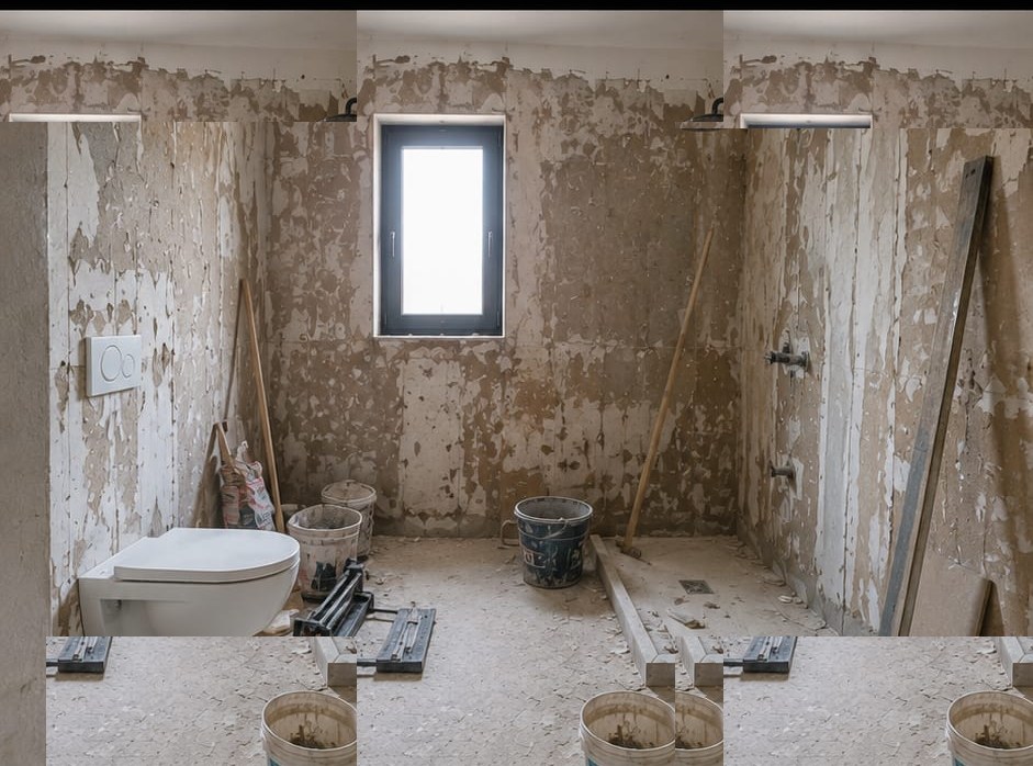 Baño en proceso de obra